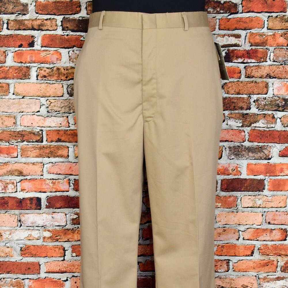 DEADSTOCK - Vintage 80s Khaki Brown TJW By MERVYN'S Dress Pants - 42 X 32